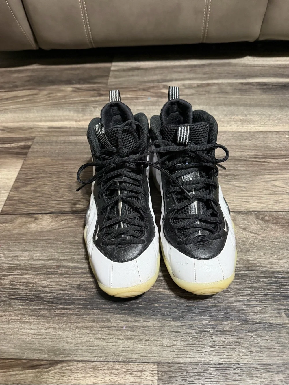 Nike White and Black Kids Athletic Shoes